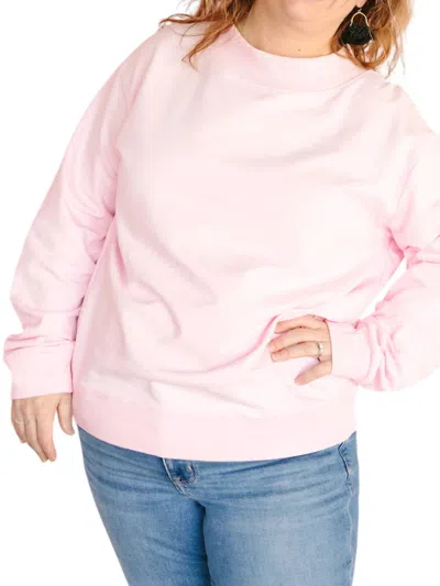 Day + Moon Mock Neck Sweatshirt In Pink