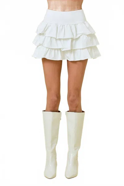 Day + Moon Summer Fun Double Layered Mini Skort In Off White