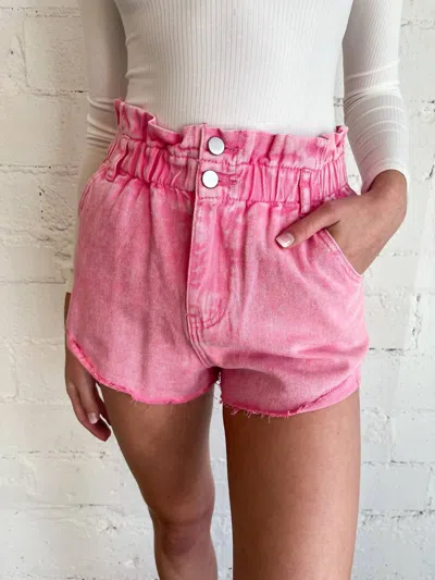 Day + Moon Nailed It Denim Short In Pink
