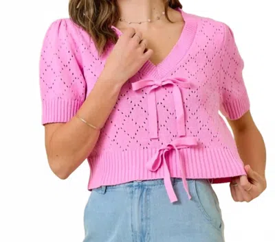 Day + Moon Penelope Bow Top In Pink