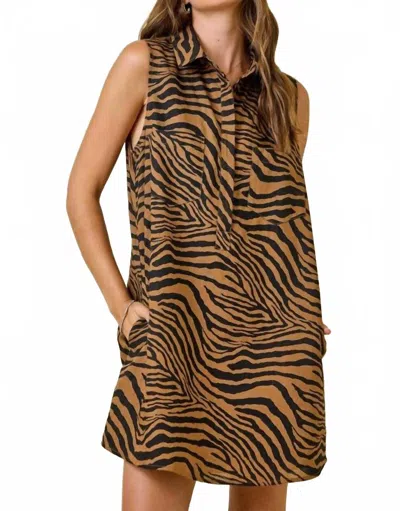 Day + Moon Petrie Dress In Tiger Print In Multi