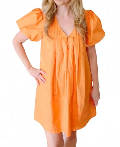 Day + Moon Pin Tuck Mini Dress In Orange