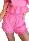 Day + Moon Piper Ruffle Short In Pink In Pink