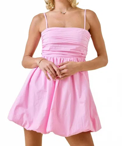 Day + Moon Pleated Bubble Mini Dress In Light Pink