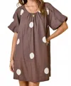 Day + Moon Polka Dot Mini Dress In Multi In Brown