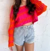 Day + Moon Pop Stripe Sweater In Pink In Pink