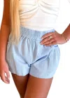 Day + Moon Pull On Denim Shorts In Blueberry Fields In Multi