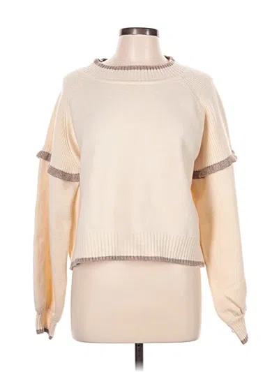 Pre-owned Day + Moon Pullover Sweater In White