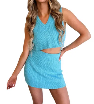 Day + Moon Ready Set Hut Skirt In Sky Blue