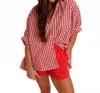 Day + Moon Ritter Park Gingham Top In Red In Red