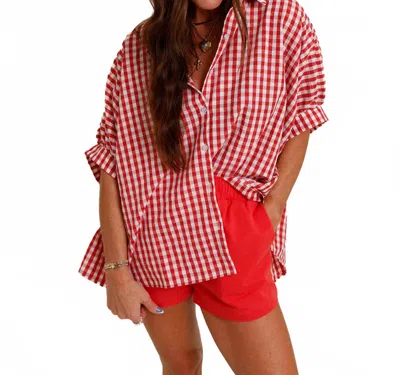 Day + Moon Ritter Park Gingham Top In Red
