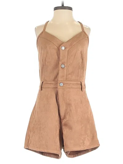 Pre-owned Day + Moon Romper In Brown