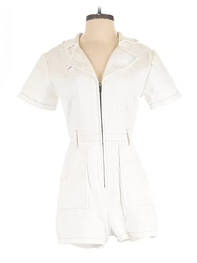 Pre-owned Day + Moon Romper In White