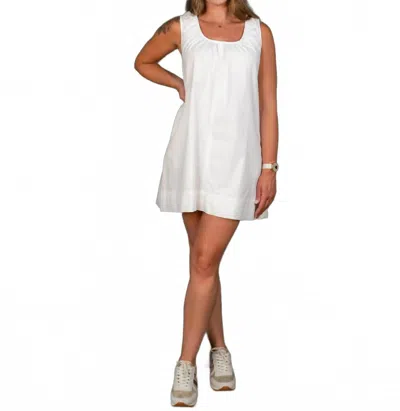 Day + Moon Sleeveless Swing Mini Dress In White