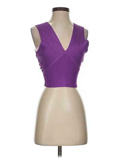 Pre-owned Day + Moon Sleeveless Top Purple Plunge Neckline Tops