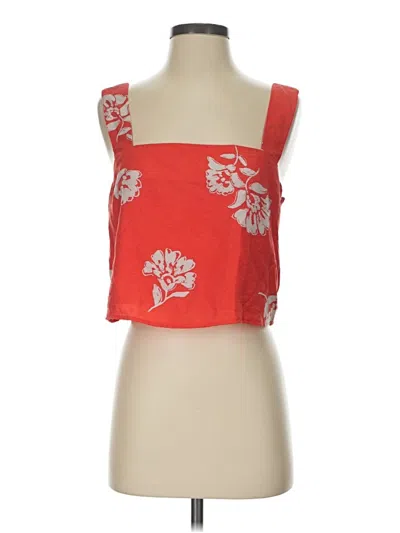 Pre-owned Day + Moon Sleeveless Top Red Square Neckline Tops