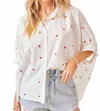 Day + Moon Star Spangled Button Down Shirt In White In White