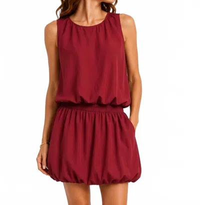 Day + Moon Stay & Play Crop Top And Bubble Skirt Set In Red In Burgundy