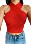 Day + Moon Strawberry Fields Knit Top In Red In Red