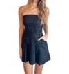 Day + Moon Sunkist Denim Mini Dress In Black In Black