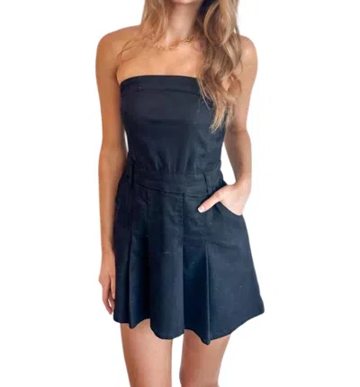 Day + Moon Sunkist Denim Mini Dress In Black