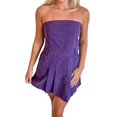 Day + Moon Sunkist Denim Mini Dress In Purple