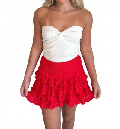 Day + Moon Sunny Swirl Skort In Red