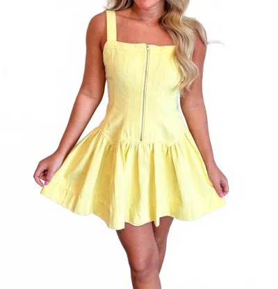 Day + Moon Sunshine Twist Mini Dress In Yellow