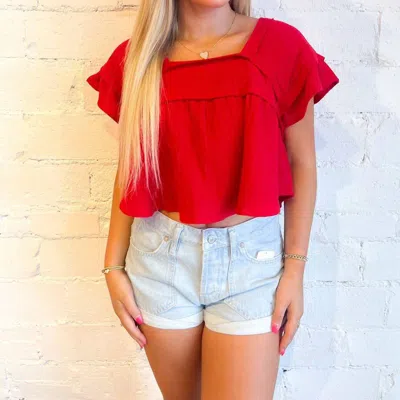 Day + Moon Sweet Like You Babydoll Top In Red