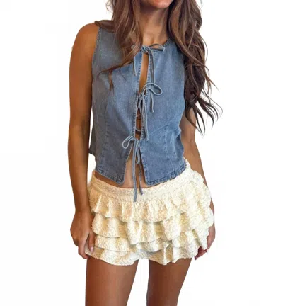 Day + Moon Tied & True Top In Blue