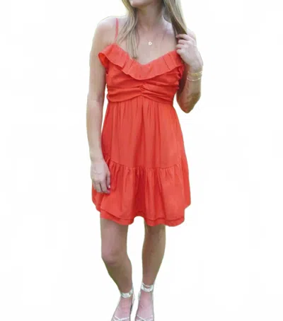 Day + Moon Tiered Ruffle Mini Dress In Red Americana In Multi