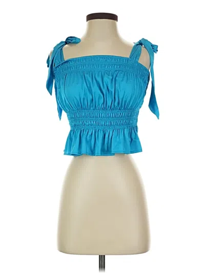 Day + Moon Tube Top Blue Strapless Neckline Tops