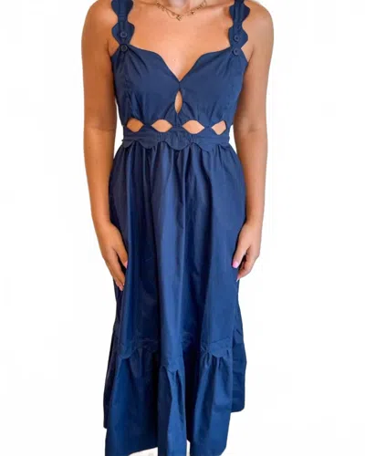 Day + Moon Valentina Maxi Dress In Navy In Blue