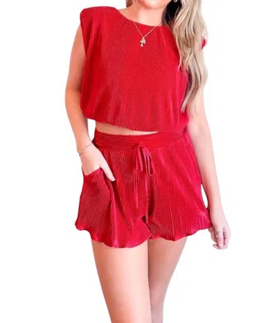 Day + Moon Victory Vibes Shorts In Red