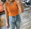Day + Moon Washed Sweater Tank Top In Tangerine