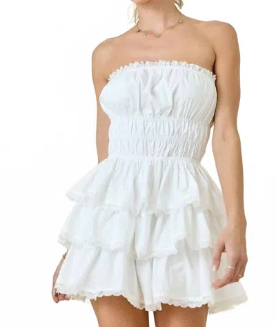 Day + Moon Wendy Lace Trimmed Romper In White