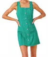 Day + Moon Women's Denim Mini Dress In Green In Green