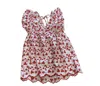 Day + Moon Women's Floral Dress In White With Red Flowers