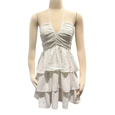 Day + Moon Women's Halter Mini Dress In White