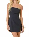 Day + Moon Women's Strapless Buckle Mini Dress In Black In Black