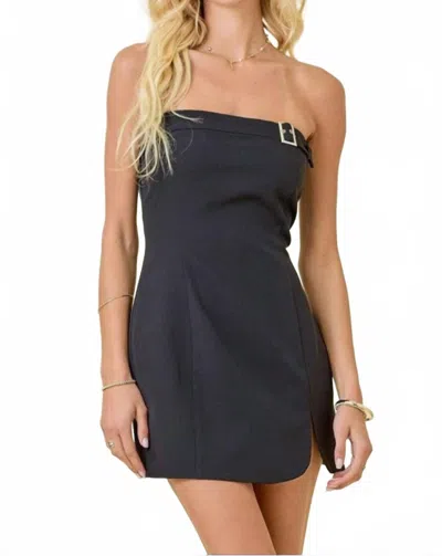 Day + Moon Women's Strapless Buckle Mini Dress In Black