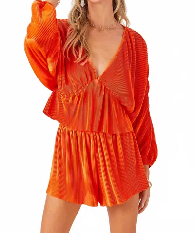 Day + Moon Women's Sunkist Deep V Top In Orange