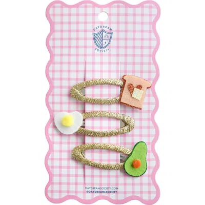 Daydream Society Kids'  Avocado Toast Hair Clip Set In Multi