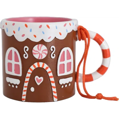 Daydream Society Baking Spirits Bright Gingerbread House Mug Christmas Tree Ornament In Multi
