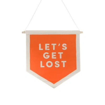 Daydream Society Camp Explorer Lets Get Lost Canvas Banner In Multi