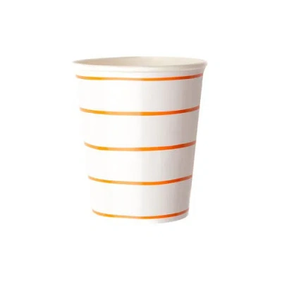 Daydream Society Frenchie Striped 9 oz Cups In Clementine