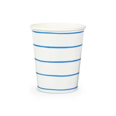 Daydream Society Frenchie Striped 9 oz Cups In Cobalt