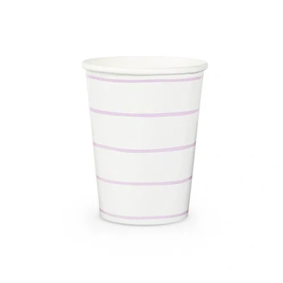 Daydream Society Frenchie Striped 9 oz Cups In Lilac