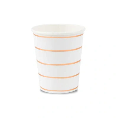 Daydream Society Frenchie Striped 9 oz Cups In Rose Gold