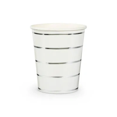 Daydream Society Frenchie Striped 9 oz Cups In Silver
